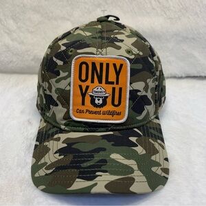Smokey Bear Only You Can Prevent Wildfires  Snapback Camo Quilted Hat Cap